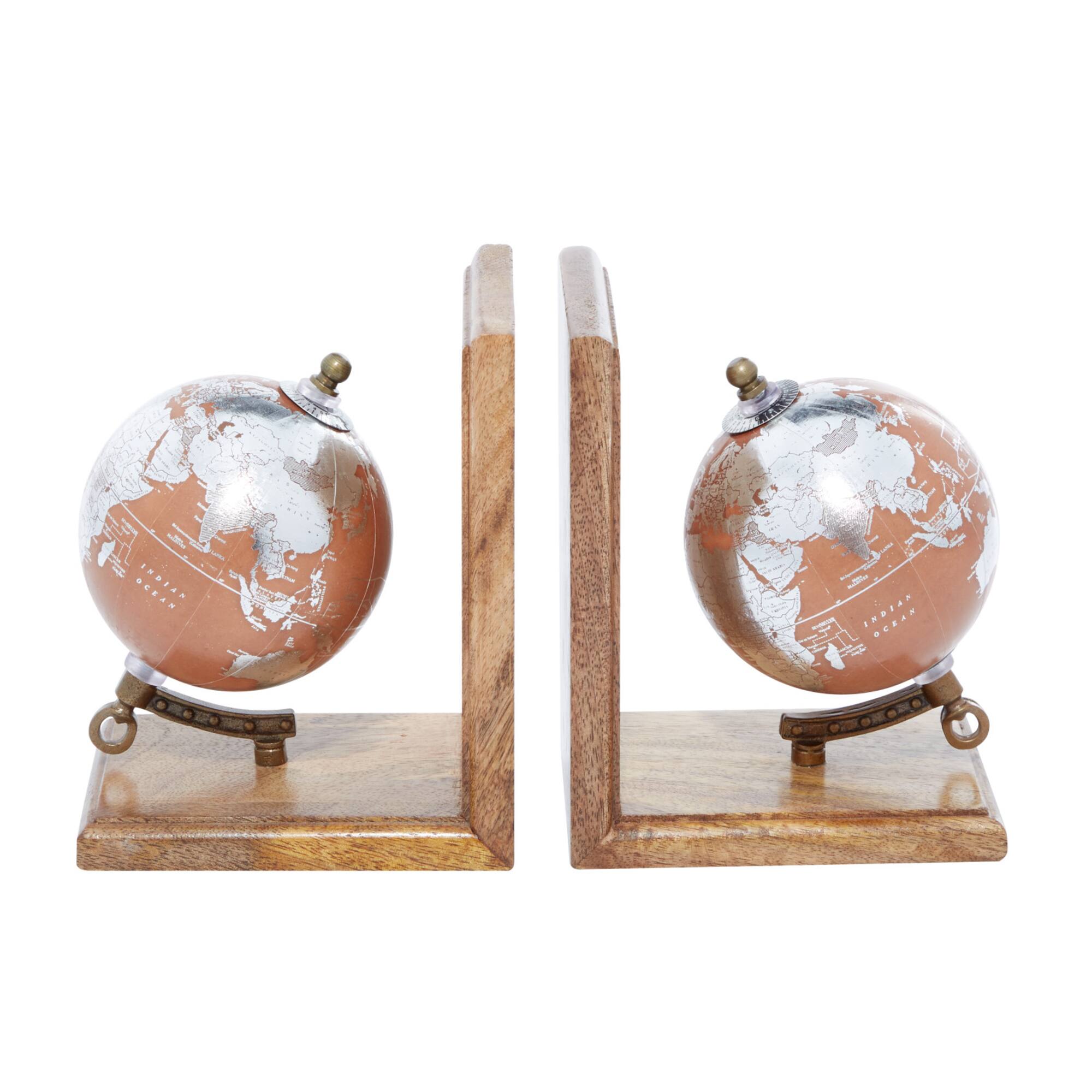 7.5" Copper Wood Traditional Bookends